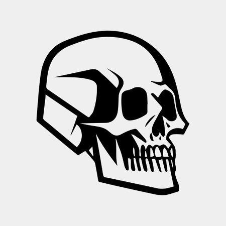 Black and white human skull tattoo designのイラスト素材