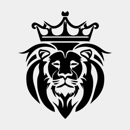 Head of a lion with a crown vector logoのイラスト素材