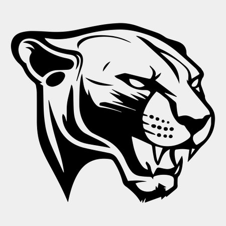Animal Head - Panther - vector logo/icon illustration mascotのイラスト素材