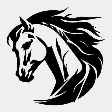 Horse head vector illustration on a white backgroundのイラスト素材