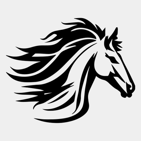 Horse head vector illustration on a white backgroundのイラスト素材
