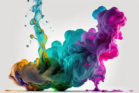 Colorful ink in water. Abstract background. 3d rendering.の素材