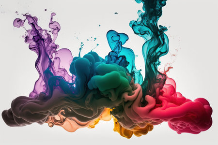 Colorful ink in water. Abstract background. 3d rendering.の素材