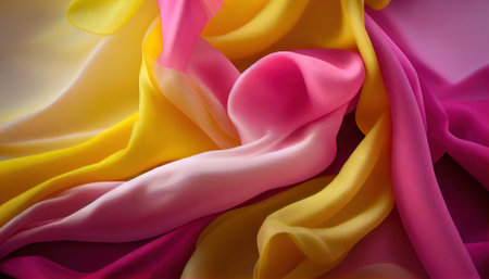 abstract background of colorful satin or silk fabric, studio shotの素材