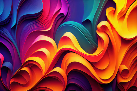 Colorful abstract background with wavy lines. Vector Illustration.の素材
