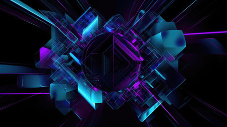 3D rendering of abstract technology concept background ready for banner or posterの素材