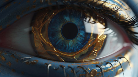 3d illustration of an eye with iris in iris.の素材