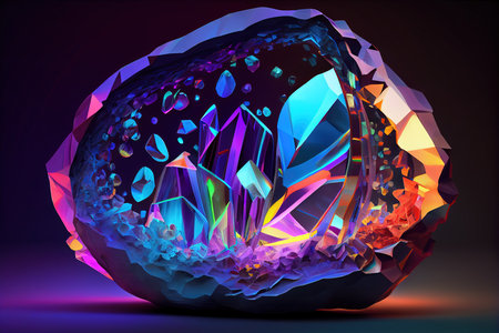 Abstract background with crystal. 3d illustration. Futuristic style.の素材