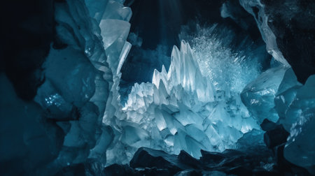 Stalactites and stalagmites in the ice caveの素材