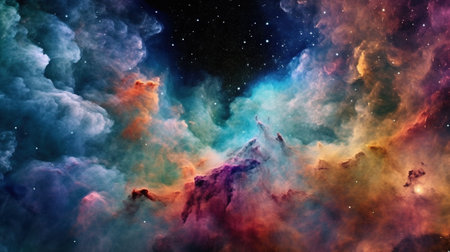 Nebula and stars in outer space showing the beauty of space exploration.の素材