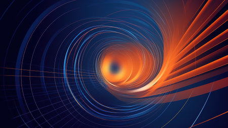 Abstract background with glowing lines. Futuristic technology style. Vector illustration.の素材