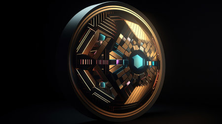 3d illustration of abstract geometric composition, computer generated background, virtual realityの素材