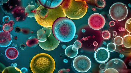 3d render of red blood cells in infected organism, medical backgroundの素材