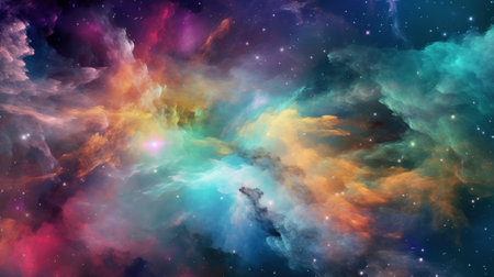 Cosmic space and stars, color cosmic abstract background.の素材