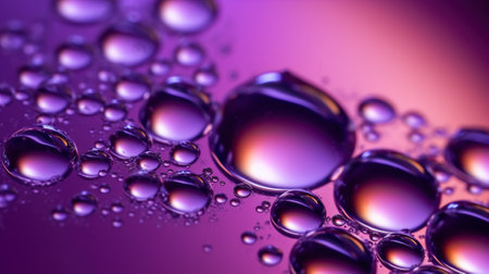Water drops on the glass with purple background. Shallow depth of field.の素材