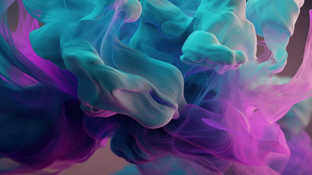 abstract background with colorful ink in water, 3d render illustrationの素材