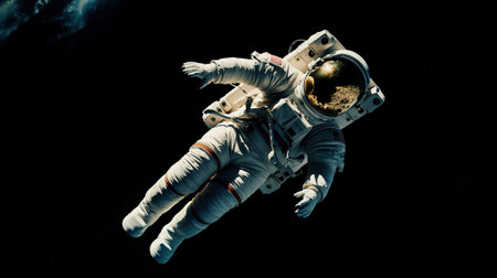 Astronaut in outer space against the background of the planet.の素材