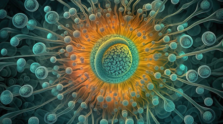 3d illustration of cancer cell, cancer cell, cancer cell, cancer cellの素材