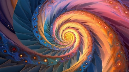 Abstract fractal. Fractal art background for creative design. Decoration for wallpaper, desktop, poster, cover booklet. Print for clothes, t-shirt. Creative illustration for designの素材