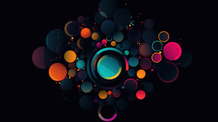 Abstract colorful background with circles. Vector illustration for your design. Eps 10の素材