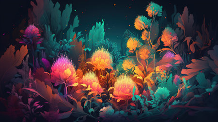 Abstract background with flowers and plants. Vector illustration for your design.の素材
