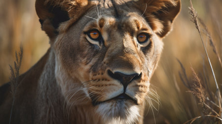 Lion in the Okavango Delta - Moremi National Park in Botswanaの素材