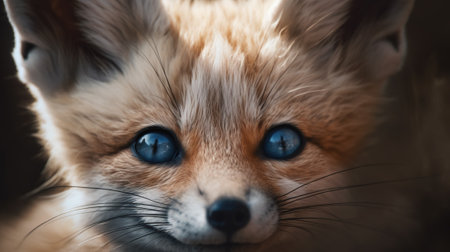 Portrait of a red fox with blue eyes. Close-up.の素材