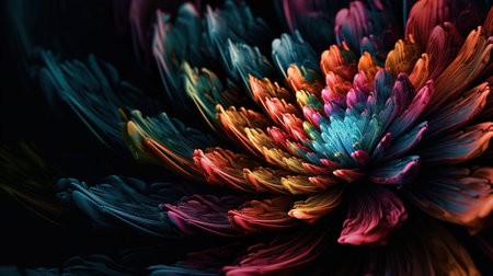 Macro closeup of fractal flower, digital artwork for creative graphic designの素材