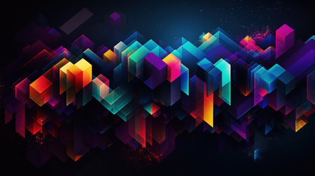 Abstract geometric background with glowing cubes. Vector illustration. Eps 10.の素材