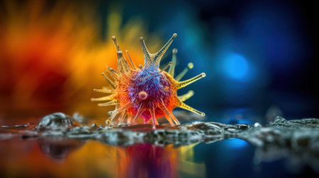 3D illustration of Swine Influenza. Swine Influenza is a type of virus that is transmitted to humans via contaminated food or waterの素材