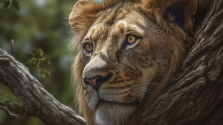 Close-up portrait of a lion in the Kruger National Park, South Africa.の素材