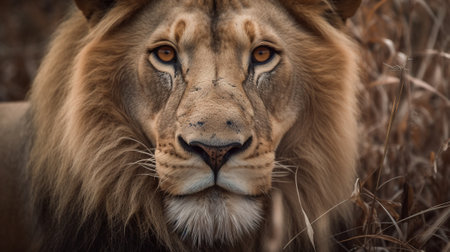 Lion in the Okavango Delta - Moremi National Park in Botswanaの素材