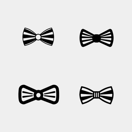 set of Bow tie icon. Vector illustration. Isolatedのイラスト素材