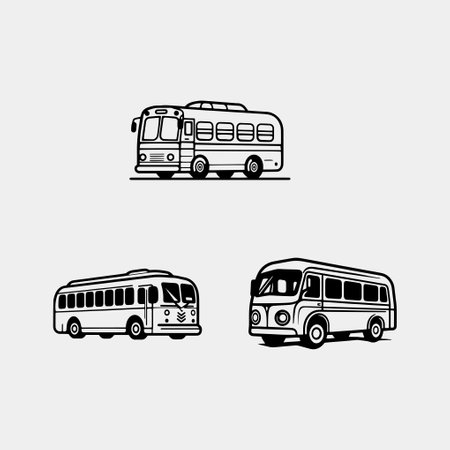 set of School bus vector. isolated on whiteのイラスト素材