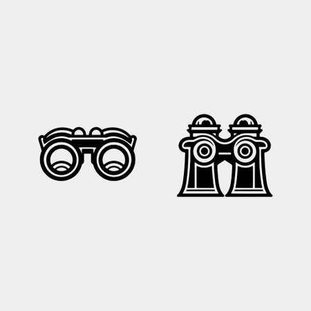 set of binoculars vector isolated on white backgroundのイラスト素材