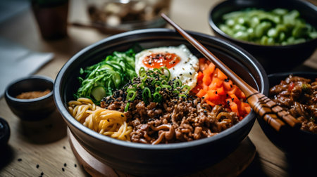 close up view of delicious asian food Generative AI, AI Generatedの素材