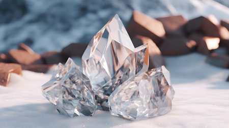 crystal crystal with ice cubes and crystal background Generative AI, AI Generatedの素材