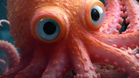octopus - 3D cute rendering Generative AI, AI Generatedの素材