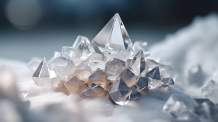 crystal crystal with ice cubes and crystal background Generative AI, AI Generatedの素材