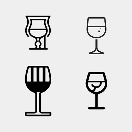 glass of alcohol and wine icons setのイラスト素材