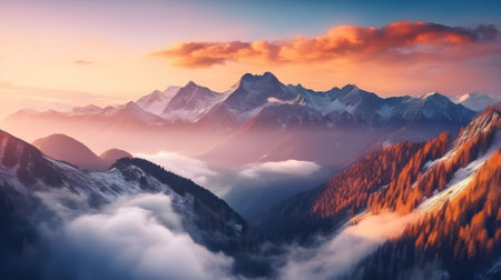 picturesque view of beautiful nature Generative AI, AI Generatedの素材