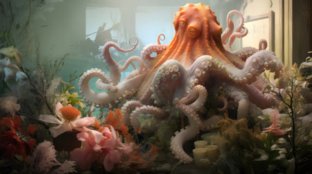 3 d rendering of a beautiful underwater world Generative AI, AI Generatedの素材