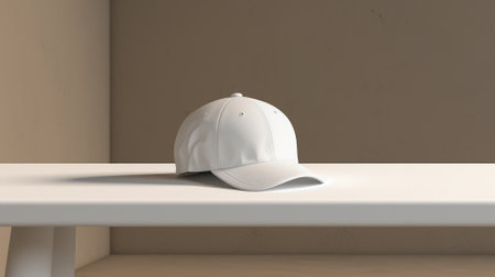 white blank cap mock up on a white background. 3 d rendering Generative AI, AI Generatedの素材