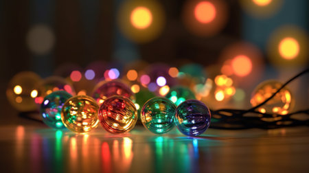 christmas decorations on wooden background Generative AI, AI Generatedの素材