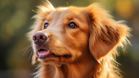 portrait of an adorable labrador retriever dog looking at you Generative AI, AI Generatedの素材