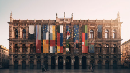the flag of the national flag of milan, italy Generative AI, AI Generatedの素材