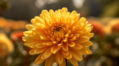 yellow chrysanthemum flower, flora in nature Generative AI, AI Generatedの素材