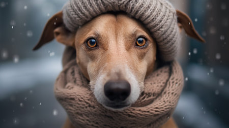 portrait of an adorable labrador retriever dog looking at you Generative AI, AI Generatedの素材