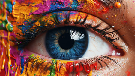 close up of eye of colorful colors Generative AI, AI Generatedの素材