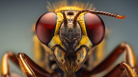 close up view of beautiful insect with green leaf in dark background Generative AI, AI Generatedの素材